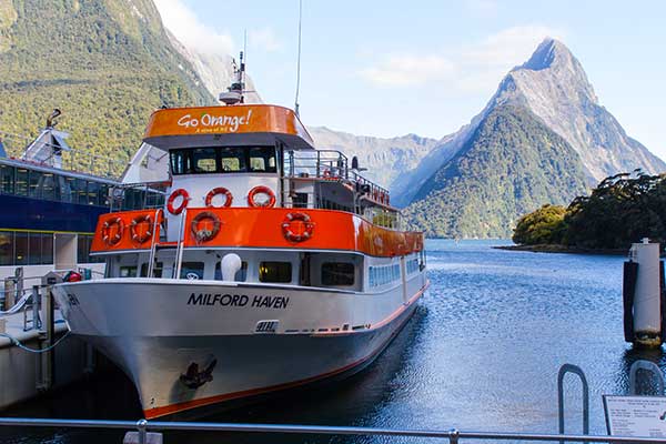 Southern Discoveries cruise boat on Milford Sound