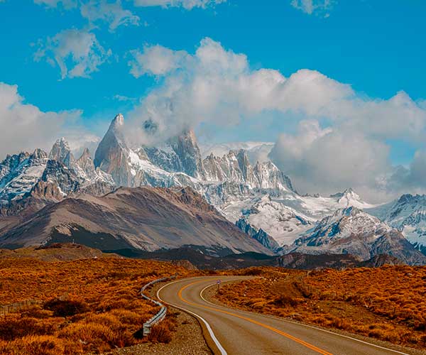Remote landscape and mountains in Patagonia